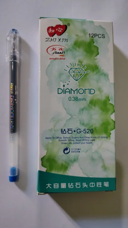 6 أقلام جل دايموند سن 0.38 مم لون أزرق