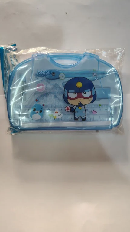 علبة أدوات هندسية للطلاب تحتوي على برجل ومسطره ومنقلة واستيكة وسنون قلم – أدوات مكتبية أونلاين في مصر