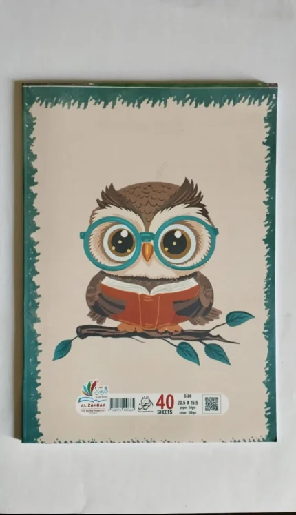 باك 4 كشكول 40 ورقه غلاف بومه ملون مناسب للاستخدام المدرسي اليومي وجوده ورق جيده للكتابه