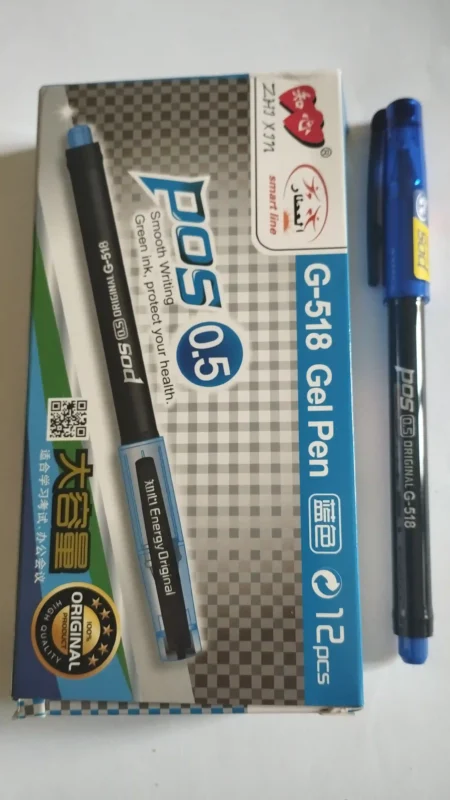 6 اقلام جل g518 من العطار ازرق سن 0.5 مم كتابة دقيقة