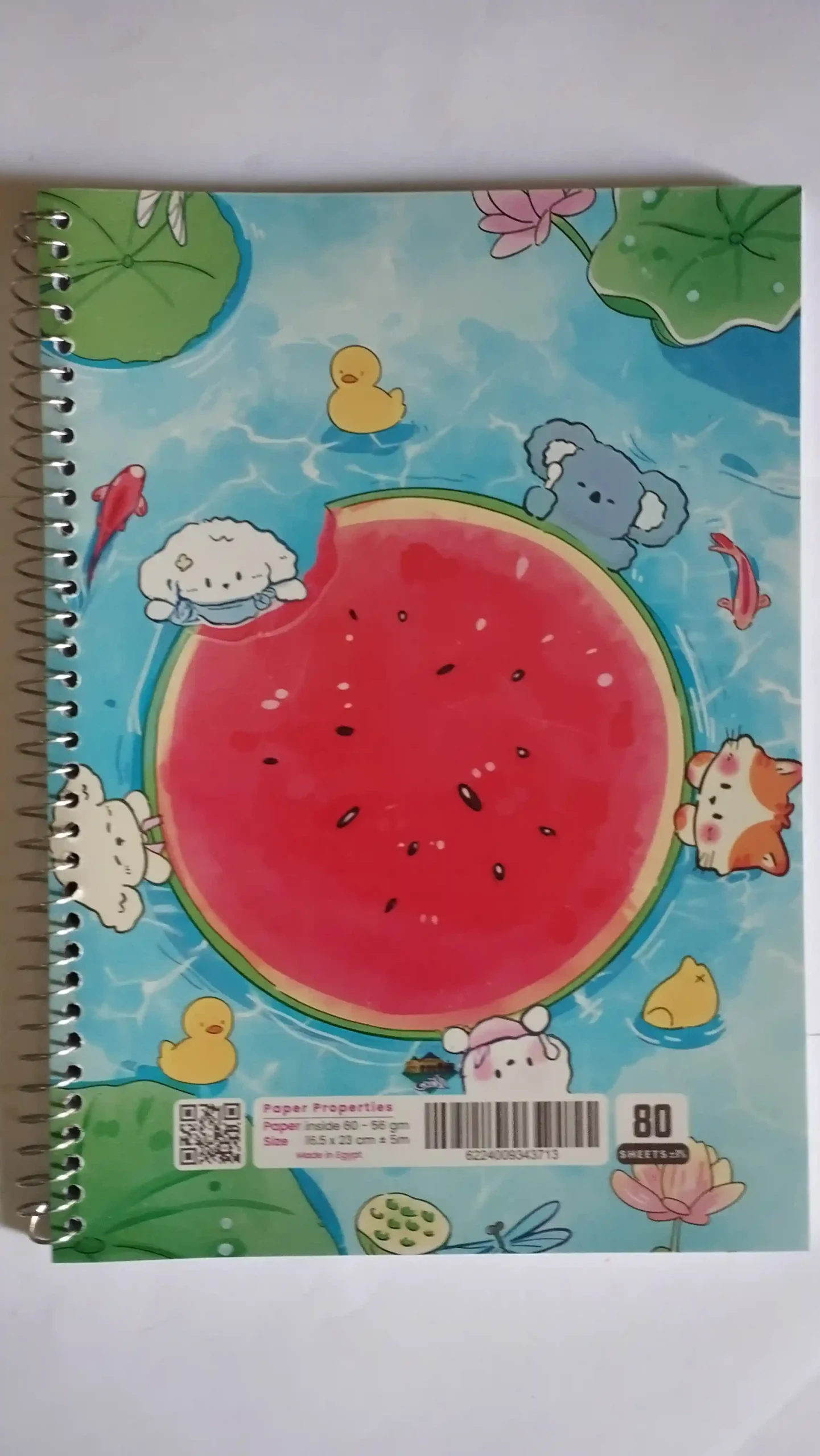 كشكول سلك 80 ورقه غلاف كرتوني ملون كشكول سلك 80 ورقه غلاف ملون بتصميم بطيخ وحيوانات كرتونيه مناسب للدراسه والكتابه اليوميه من متجر ادوات مكتبيه اونلاين داخل مصر.