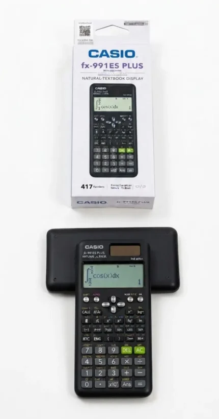 آلة حاسبة كاسيو FX-991ES PLUS الأصلية 417 وظيفة مع العلبة والغطاء